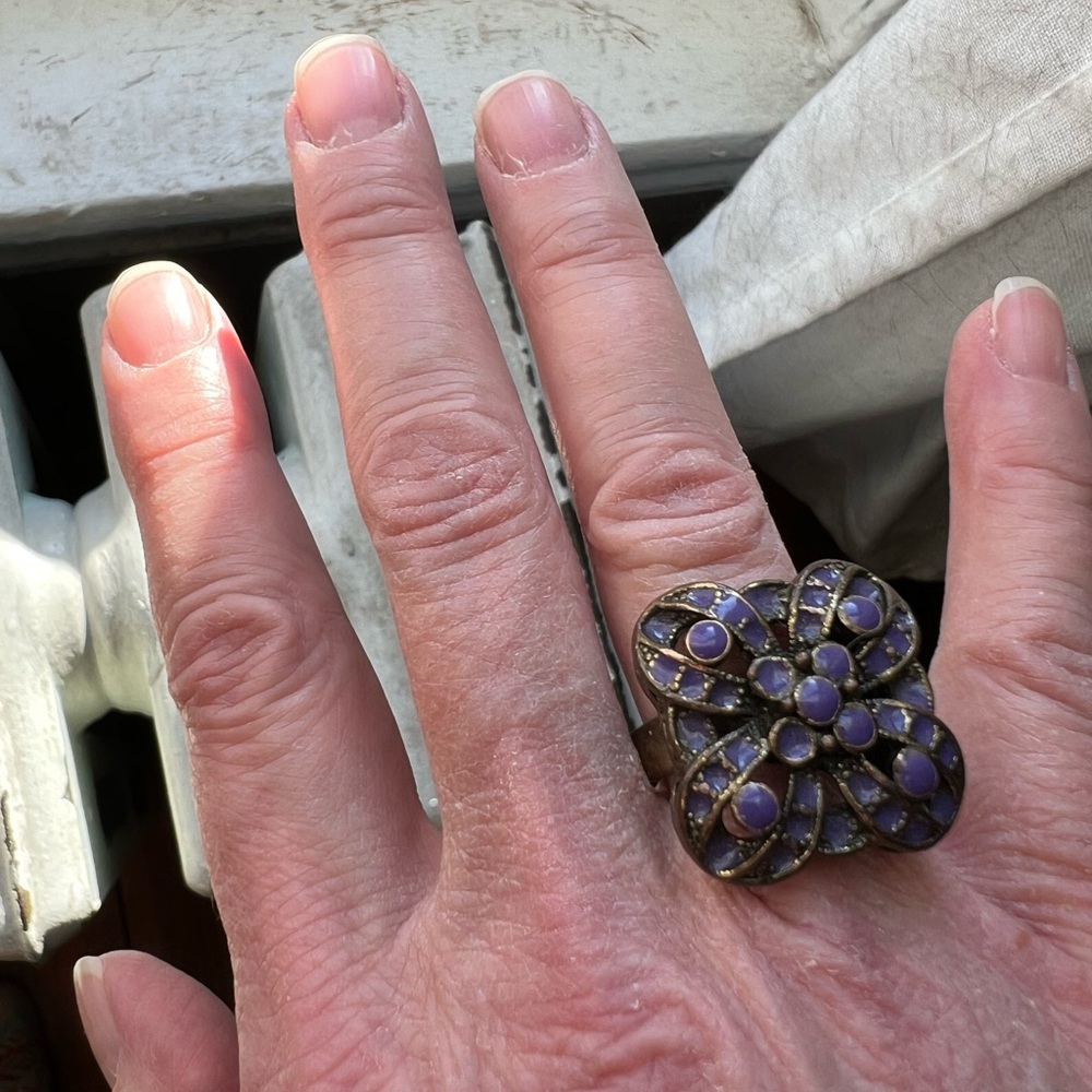 Costume Jewelry Enamel Painted Flower Ring